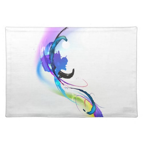 Abstract Morning Glory Paint Splatters Cloth Placemat