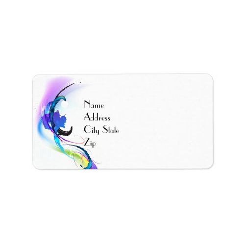 Abstract Morning Glory Paint Splatters Label