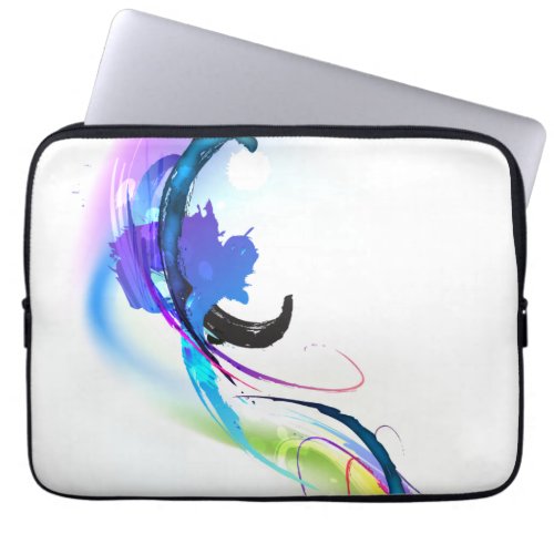 Abstract Morning Glory Paint Splatters Laptop Sleeve