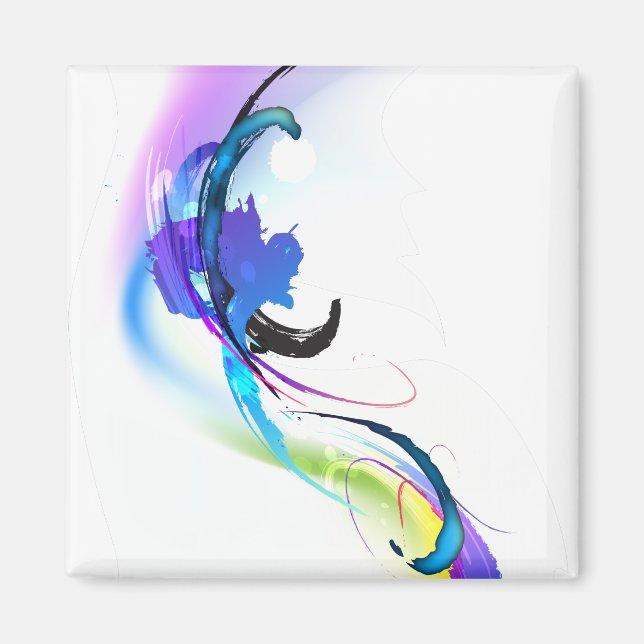 Abstract Morning Glory Paint Splatters Magnet (Front)