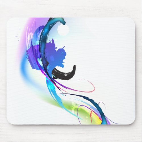 Abstract Morning Glory Paint Splatters Mouse Pad