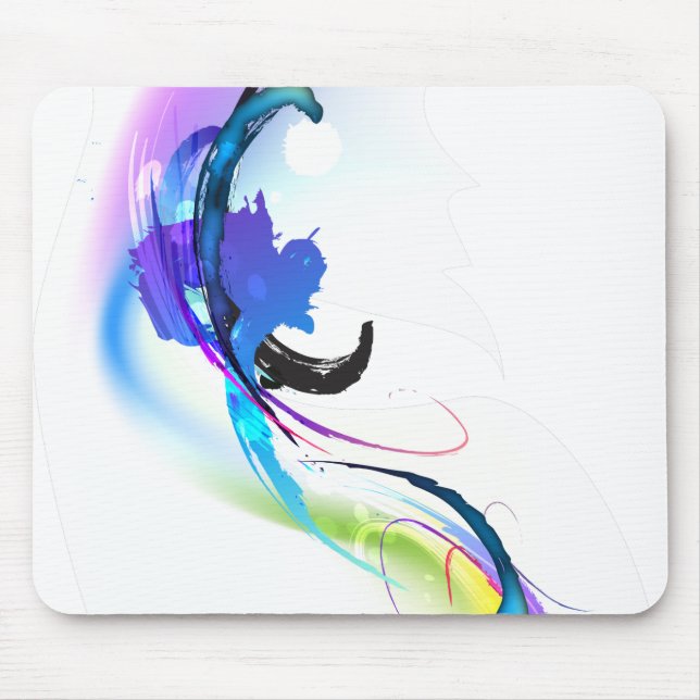 Abstract Morning Glory Paint Splatters Mouse Pad (Front)