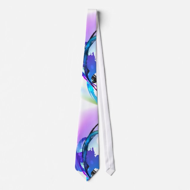 Abstract Morning Glory Paint Splatters Neck Tie (Front)