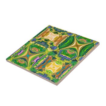 Abstract Moroccan Squares Design Tile by visionsoflife at Zazzle