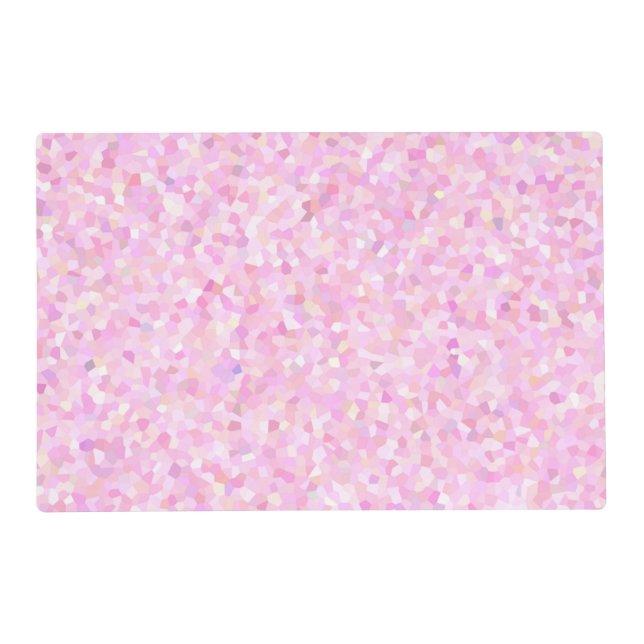 Abstract Mosaic Art in Pastel Light Pink Shades Placemat (Front)