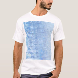 Abstract Mosaic Blue: Glossy Background T-Shirt