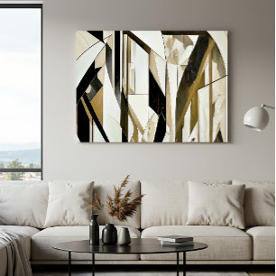 Abstract Mosaic Gold and Neutral Poster