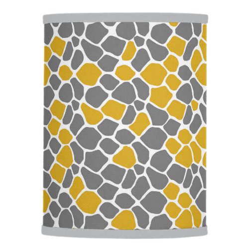 Abstract mosaic grey mustard yellow white lamp shade