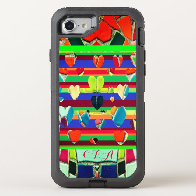 Abstract Mosaic Heart Otterbox iPhone Case (Back)