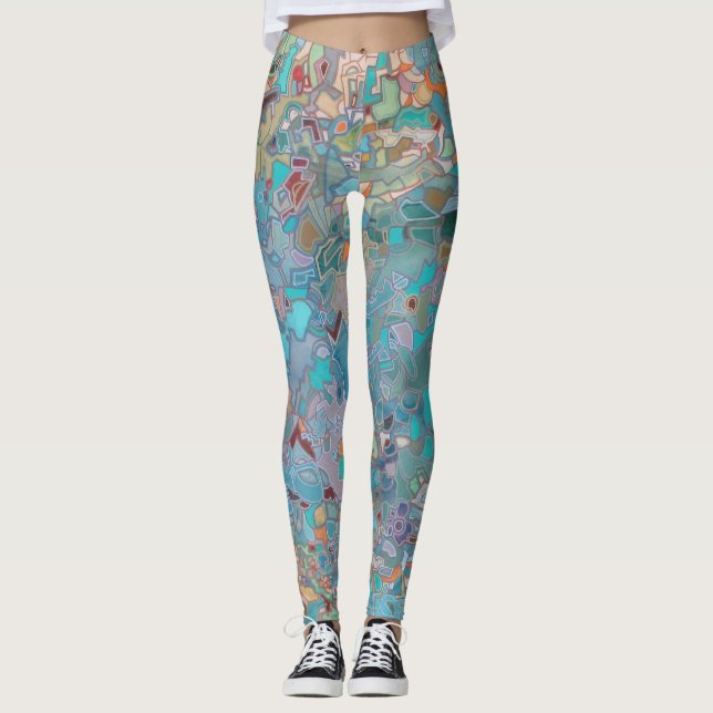 Abstract Mosaic-Like Art Leggings (Front)