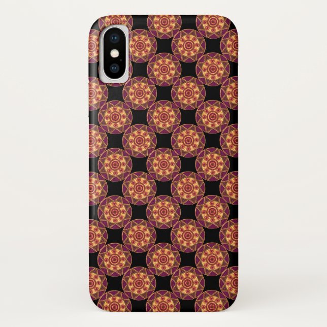 Abstract Mosaic Mandala Pattern iPhone X Case (Back)