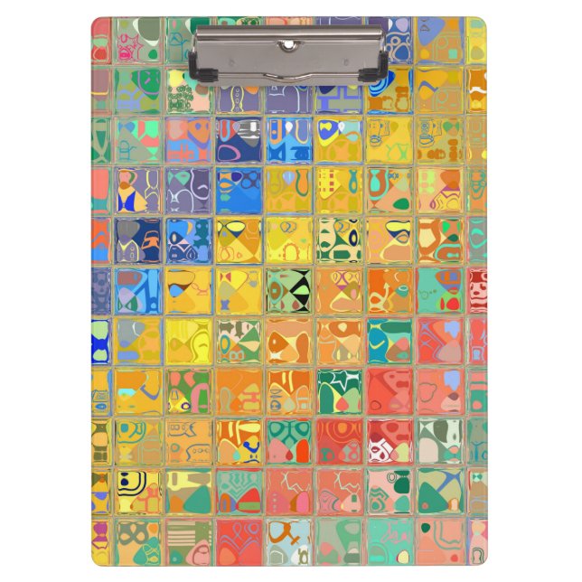 Abstract Mosaic Pattern #12 Clipboard (Front)