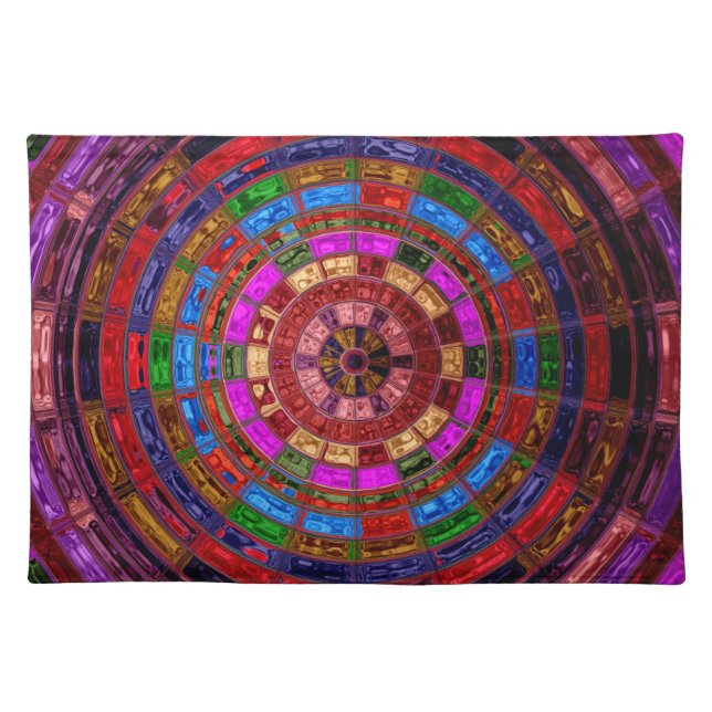 Abstract Mosaic Pattern #2 Cloth Placemat (Front)