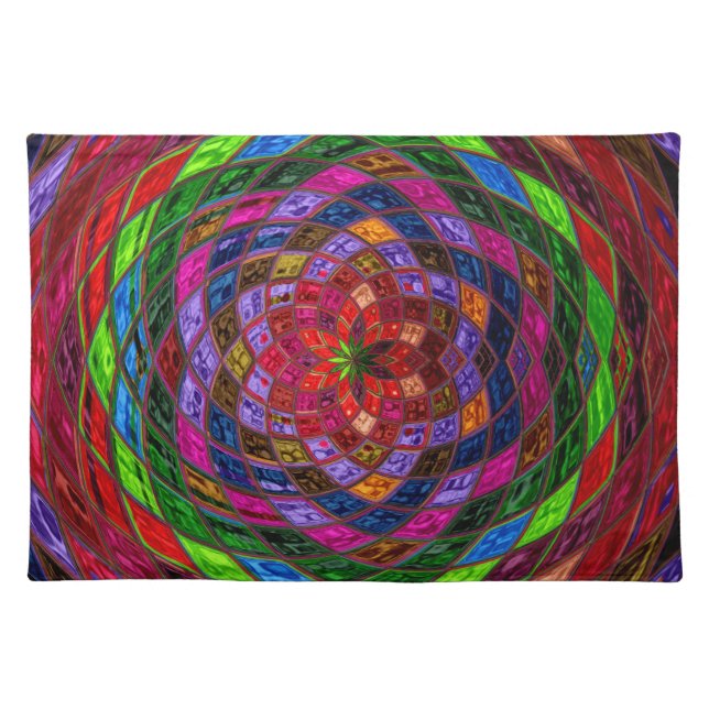 Abstract Mosaic Pattern #8 Cloth Placemat (Front)