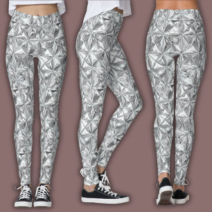 Abstract Mosaic Pattern Diamond Prism Leggings