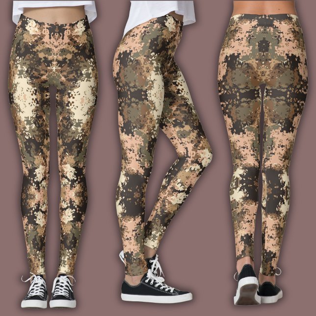 Abstract Mosaic Pattern | Earth Tone Digital Camo Leggings (Creator Uploaded)