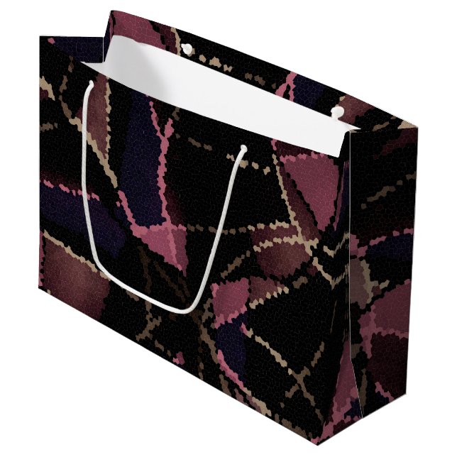 Abstract mosaic pattern large gift bag (Front Angled)