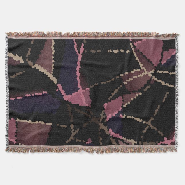 Abstract mosaic pattern throw blanket (Front)