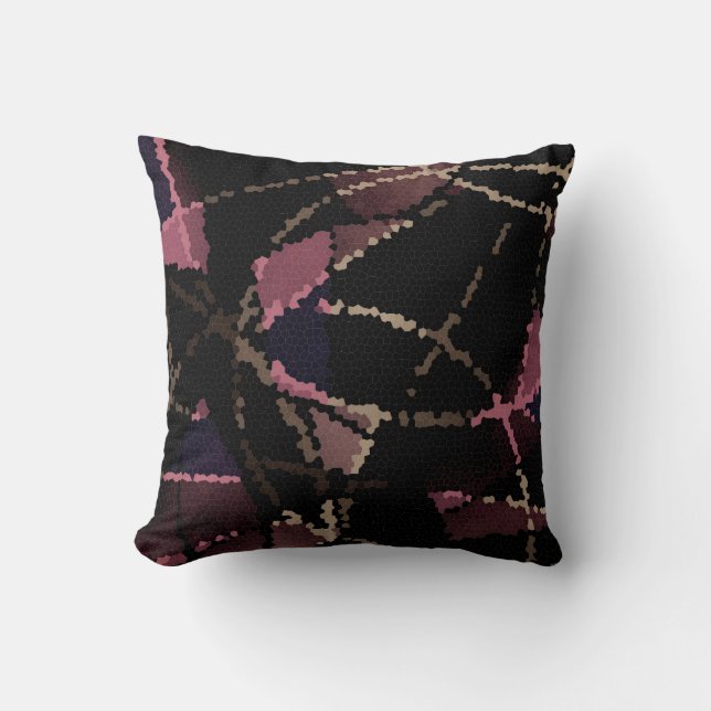 Abstract mosaic pattern throw pillow (Front)