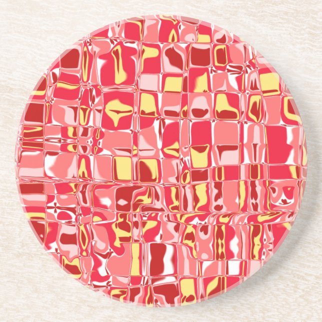 Abstract Mosaic Sandstone Coaster (Front)