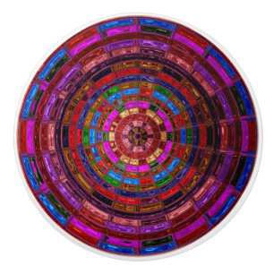 Abstract Mosaic Stained Glass #10 Ceramic Knob
