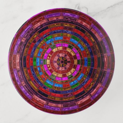 Abstract Mosaic Stained Glass 10 Trinket Tray