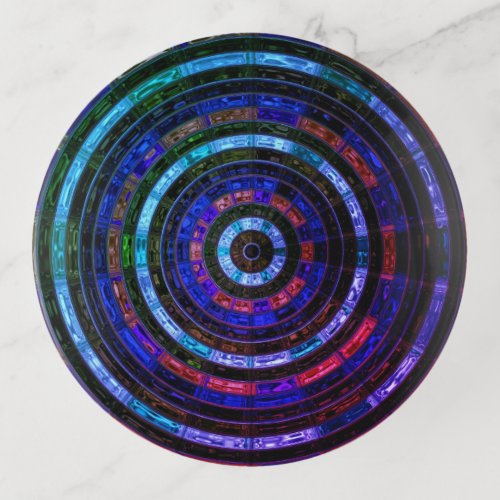 Abstract Mosaic Stained Glass 22 Trinket Tray
