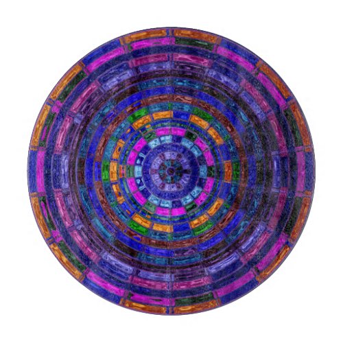 Abstract Mosaic Stained Glass 3 Cutting Board