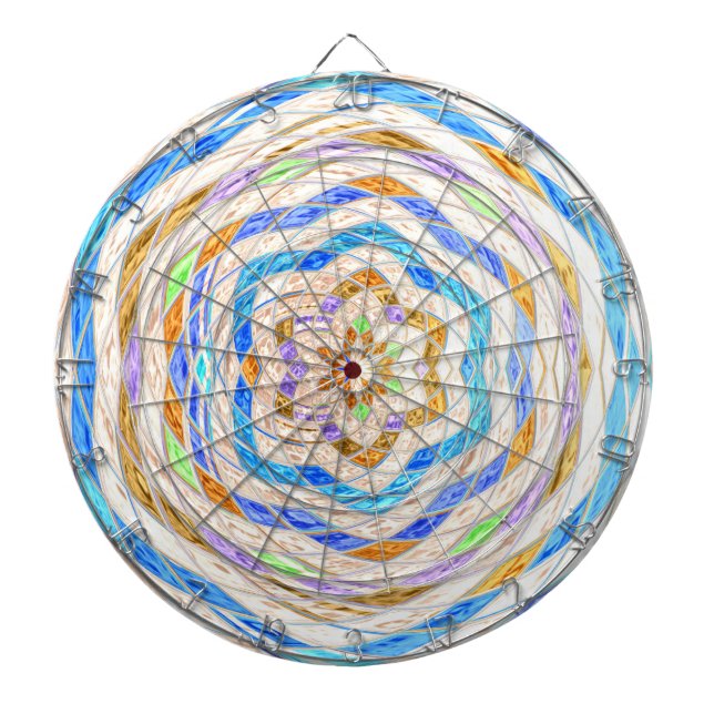 Abstract Mosaic Stained Glass #3 Dart Board (Front)