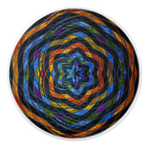 Abstract Mosaic Stained Glass #5 Ceramic Knob