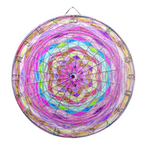 Abstract Mosaic Stained Glass 6 Dart Board