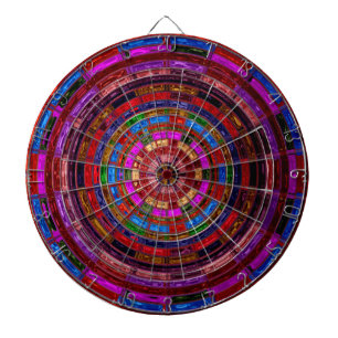 Abstract Mosaic Stained Glass #9 Dart Board
