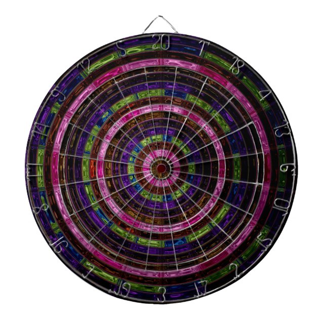 Abstract Mosaic Stained Glass Dart Board (Front)