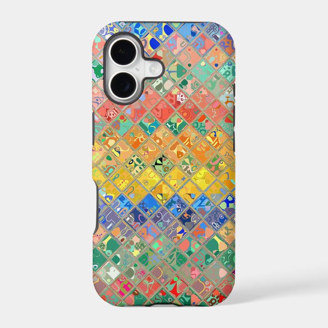 Abstract Mosaic Stained Glass Pattern #4 Iphone Case (Back)