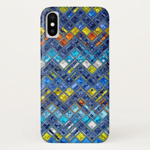 Abstract Mosaic Stained Glass Pattern iPhone X Case