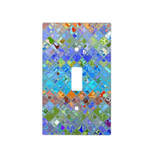 Abstract Mosaic Stained Glass Pattern Light Switch Cover