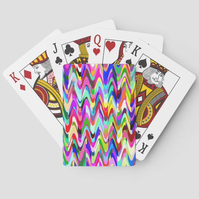 Abstract Mosaic Wave Pattern #2 Poker Cards (Back)