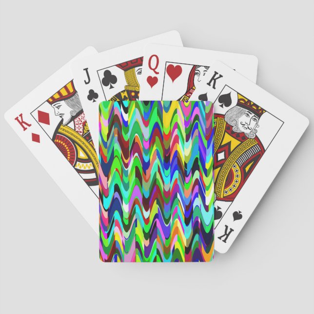 Abstract Mosaic Wave Pattern #3 Poker Cards (Back)