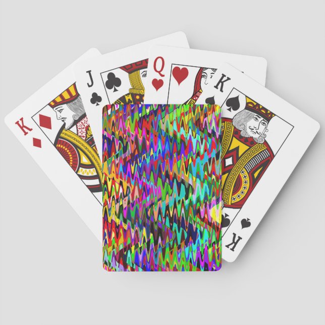 Abstract Mosaic Wave Pattern #4 Poker Cards (Back)