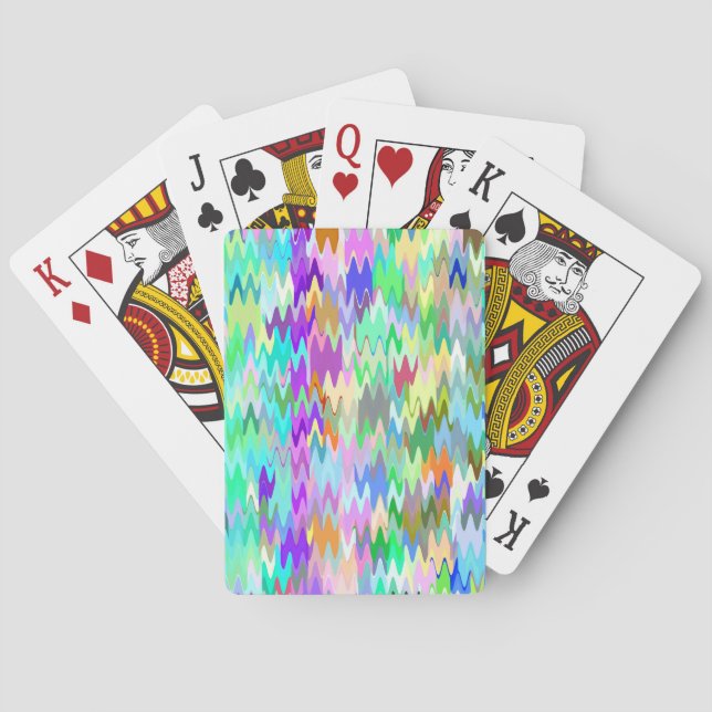 Abstract Mosaic Wave Pattern #5 Poker Cards (Back)