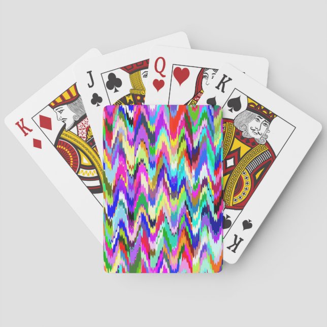 Abstract Mosaic Wave Pattern Poker Cards (Back)