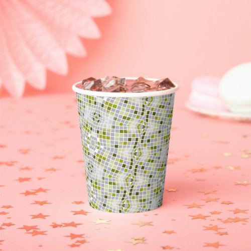 Abstract mosiac print paper cups