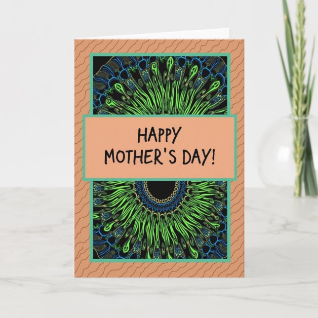Abstract Mothers Day Glow Card (Front)