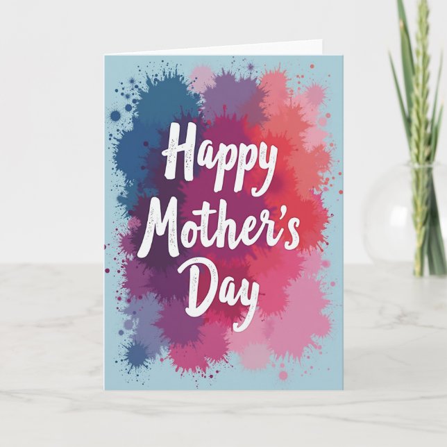 Abstract Mothers Day Paint Card (Front)