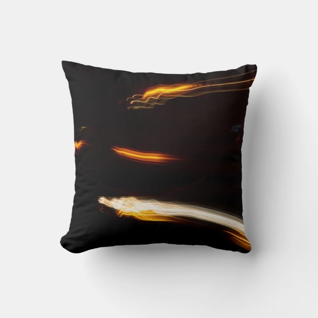 Abstract Motion Light Trails Long Exposure Night P Throw Pillow (Front)