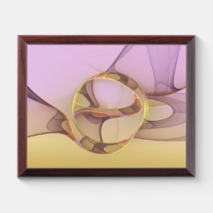 Abstract Motions Modern Pink Golden Fractal Art Award Plaque