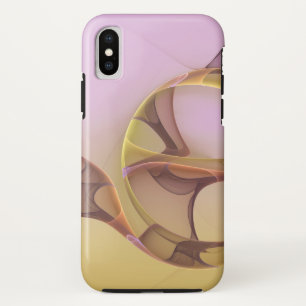 Abstract Motions Modern Pink Golden Fractal Art iPhone XS Case
