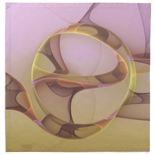 Abstract Motions Modern Pink Golden Fractal Art Cloth Napkin