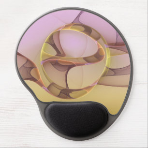 Abstract Motions Modern Pink Golden Fractal Art Gel Mouse Pad