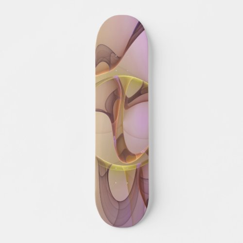 Abstract Motions Modern Pink Golden Fractal Art Skateboard